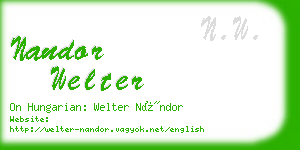 nandor welter business card